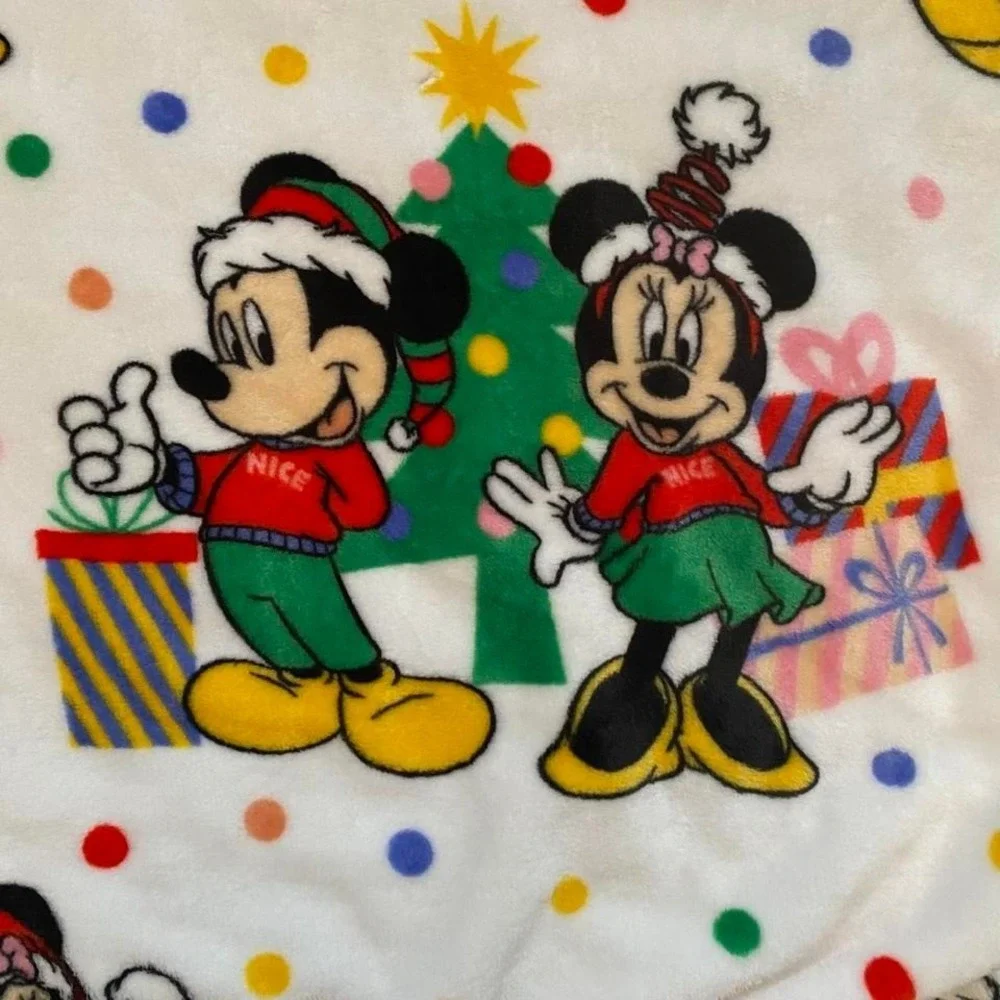 Disney Mickey &‎ Minnie Mouse Christmas Fleece Throw Blanket 50x70 NWOT